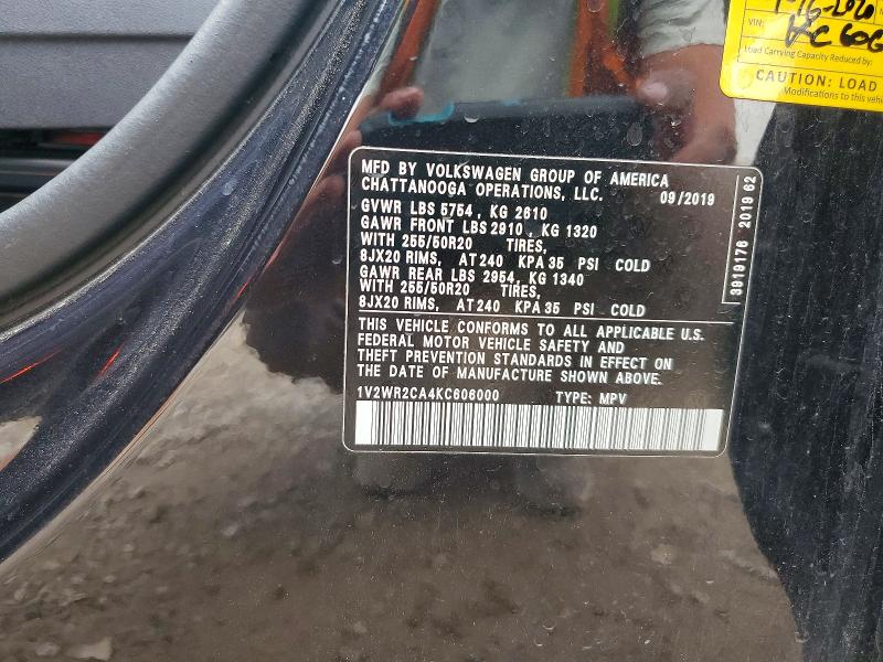 62930336 :رقم المزاد ، 1V2WR2CA4KC606000 vin ، 2019 Volkswagen Atlas مزاد بيع
