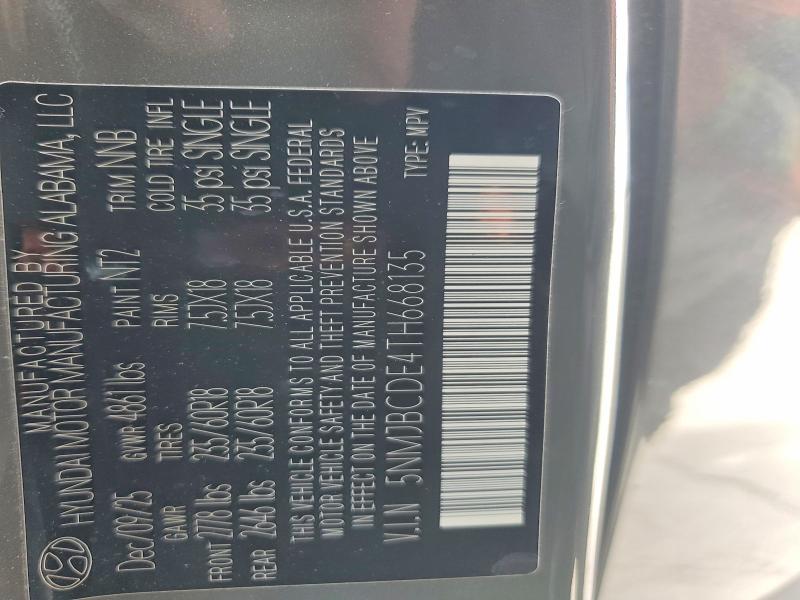 2026 Hyundai Tucson მანქანა იყიდება აუქციონზე, vin: 5NMJBCDE4TH668135, აუქციონის ნომერი: 61791086