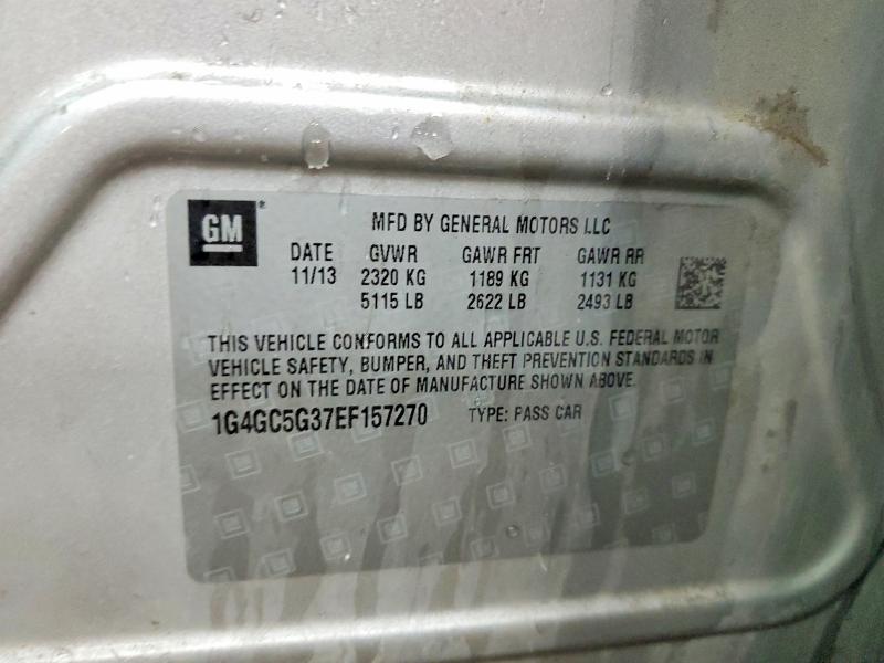 Aukcja sprzedaży 2014 Buick Lacrosse, vin: 1G4GC5G37EF157270, numer aukcji: 95589305