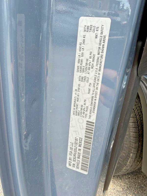 2020 Ram Promaster 3500 მანქანა იყიდება აუქციონზე, vin: 3C6URVJG5LE132187, აუქციონის ნომერი: 61192376