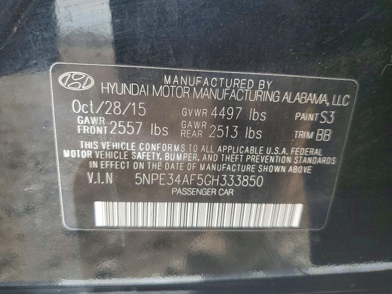 Продажа на аукционе авто 2016 Hyundai Sonata, vin: 5NPE34AF5GH333850, номер лота: 63354676