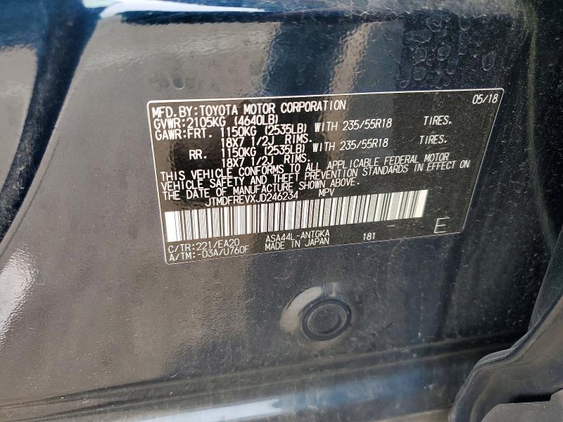 Auction sale of the 2018 Toyota Rav4, vin: JTMDFREVXJD246234, lot number: 61739596