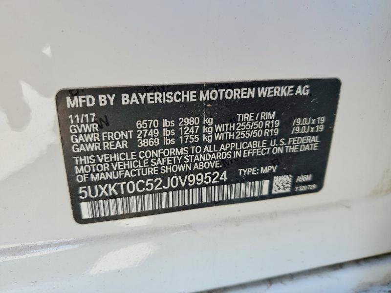 Продаж на аукціоні авто 2018 Bmw X5, vin: 5UXKT0C52J0V99524, номер лоту: 60633416