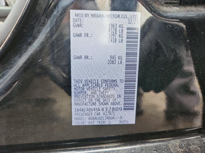 Продажа на аукционе авто 2025 Nissan Altima, vin: 1N4BL4DV4SN432809, номер лота: 59664376
