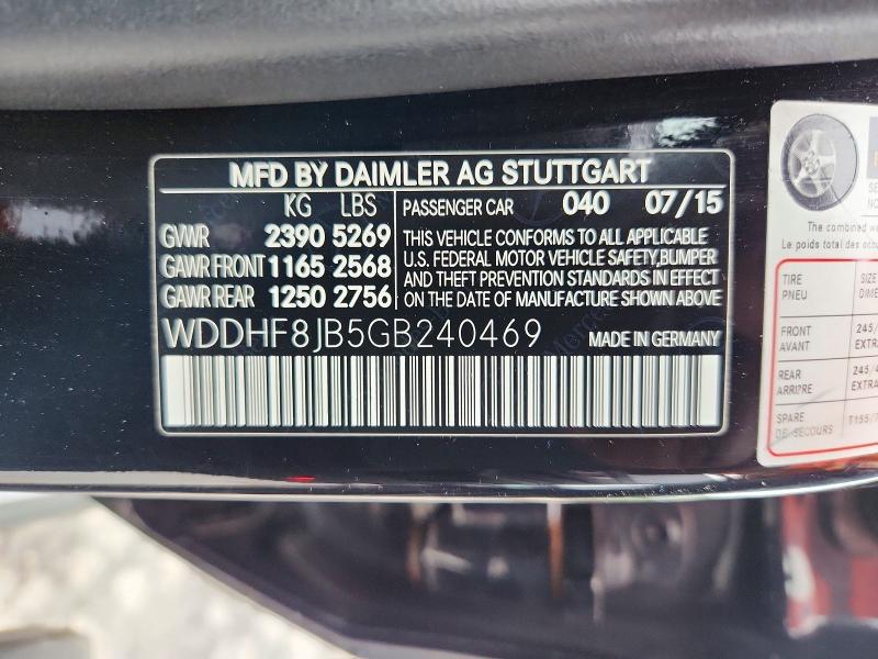 61946166 :رقم المزاد ، WDDHF8JB5GB240469 vin ، 2016 Mercedes-benz E مزاد بيع