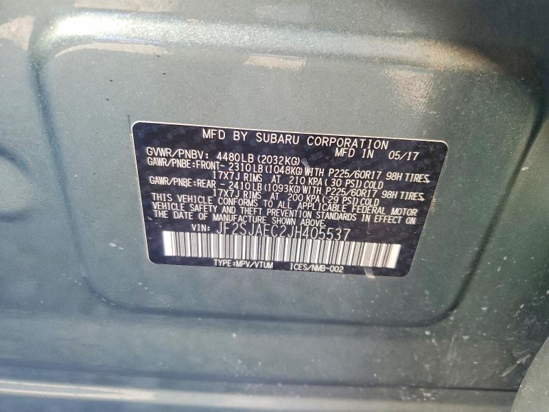 61231236 :رقم المزاد ، JF2SJAEC2JH405537 vin ، 2018 Subaru Forester مزاد بيع