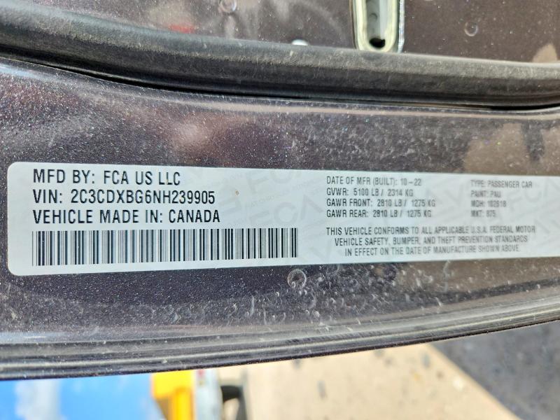Aukcja sprzedaży 2022 Dodge Charger, vin: 2C3CDXBG6NH239905, numer aukcji: 62877966