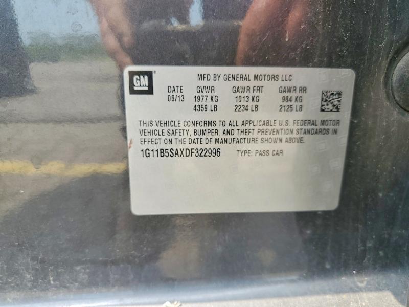 Продажа на аукционе авто 2013 Chevrolet Malibu, vin: 1G11B5SAXDF322996, номер лота: 62573056
