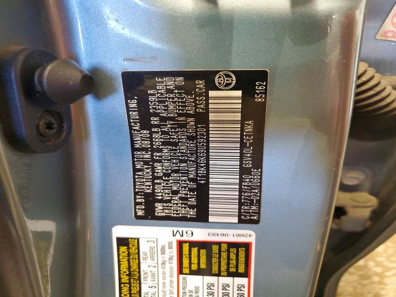 2009 Toyota Camry მანქანა იყიდება აუქციონზე, vin: 4T1BK46K69U592301, აუქციონის ნომერი: 62419916
