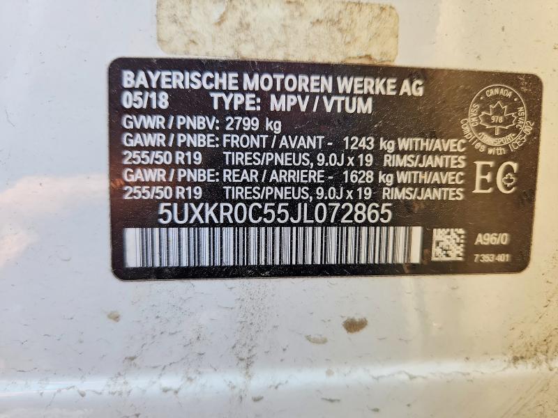 Aukcja sprzedaży 2018 Bmw X5, vin: 5UXKR0C55JL072865, numer aukcji: 61856286