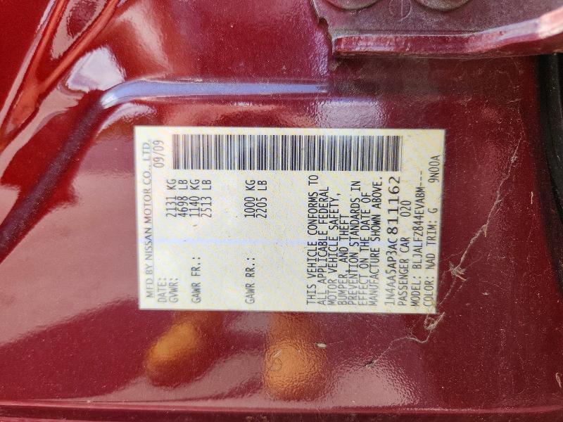 Aukcja sprzedaży 2010 Nissan Maxima, vin: 1N4AA5AP3AC811162, numer aukcji: 63451136