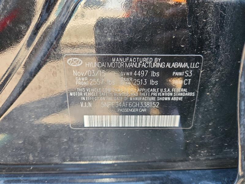 Продаж на аукціоні авто 2016 Hyundai Sonata, vin: 5NPE34AF6GH338152, номер лоту: 62000816