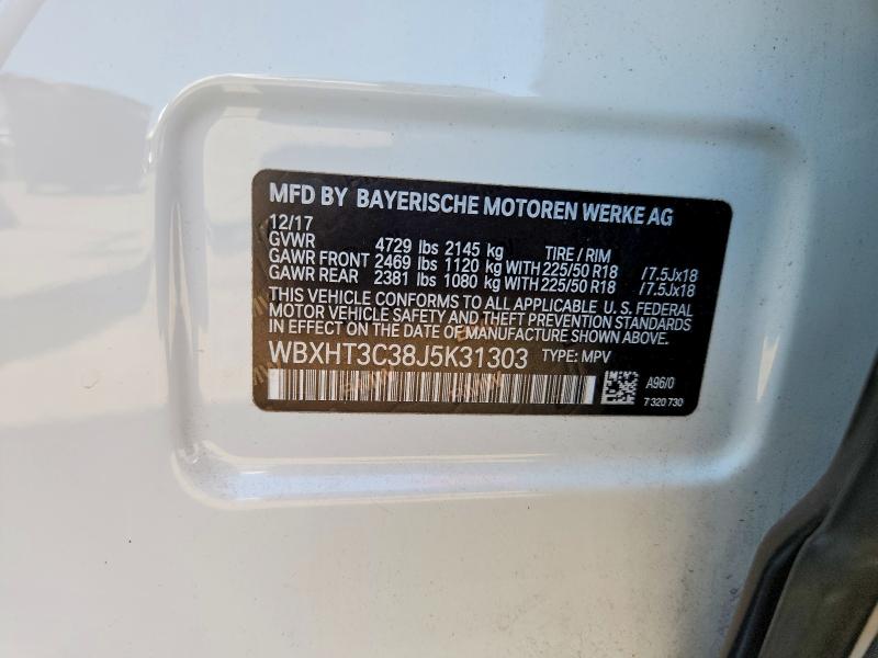 Продажа на аукционе авто 2018 Bmw X1, vin: WBXHT3C38J5K31303, номер лота: 59682556