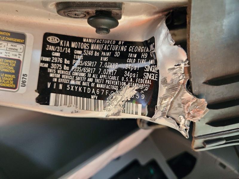 Auction sale of the 2015 Kia Sorento, vin: 5XYKTDA67FG558859, lot number: 63354816