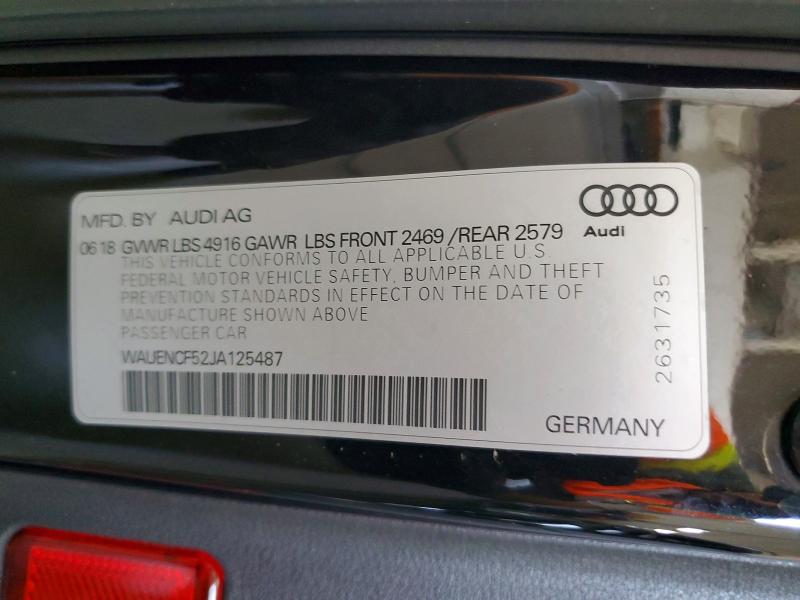 Aukcja sprzedaży 2018 Audi A5, vin: WAUENCF52JA125487, numer aukcji: 62879926