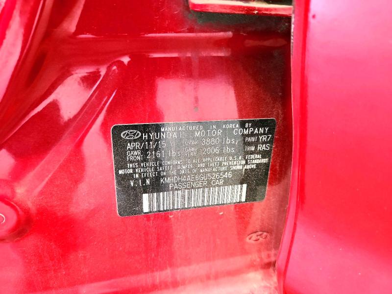 Продажа на аукционе авто 2016 Hyundai Elantra, vin: KMHDH4AE6GU526546, номер лота: 85627775