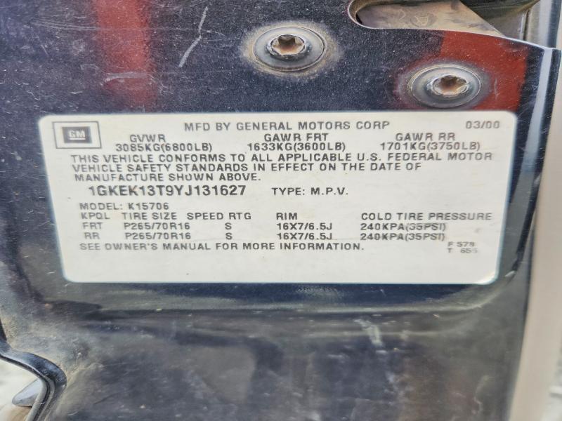 Aukcja sprzedaży 2000 Gmc Yukon, vin: 1GKEK13T9YJ131627, numer aukcji: 59963446