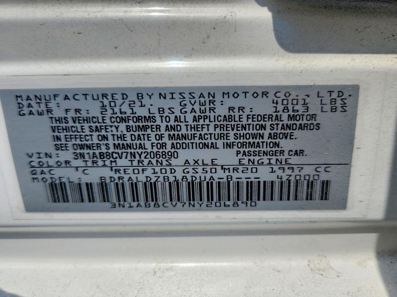 2022 Nissan Sentra მანქანა იყიდება აუქციონზე, vin: 3N1AB8CV7NY206890, აუქციონის ნომერი: 59707266