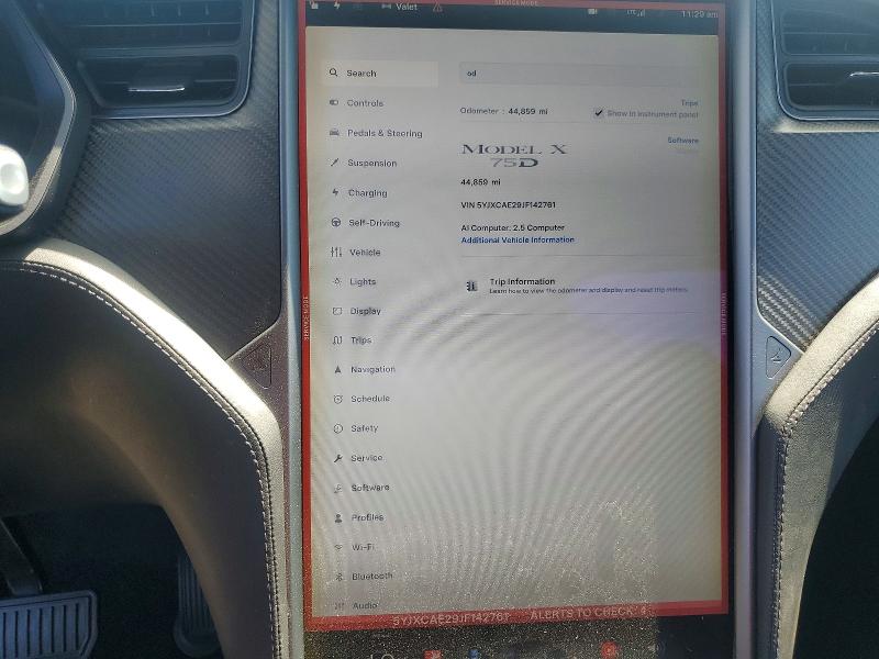 2018 Tesla Model X მანქანა იყიდება აუქციონზე, vin: 5YJXCAE29JF142761, აუქციონის ნომერი: 61925796