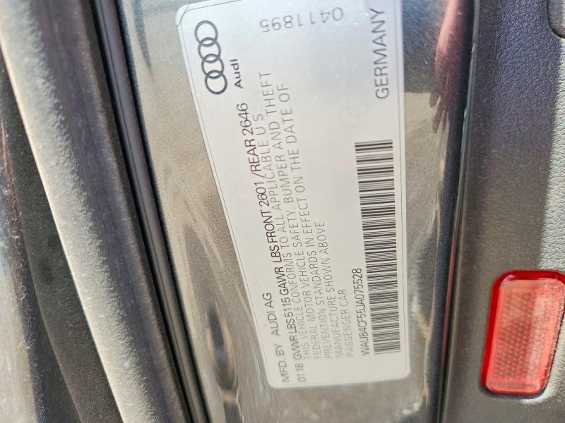 59734126 :رقم المزاد ، WAUB4CF55JA075528 vin ، 2018 Audi S5 مزاد بيع