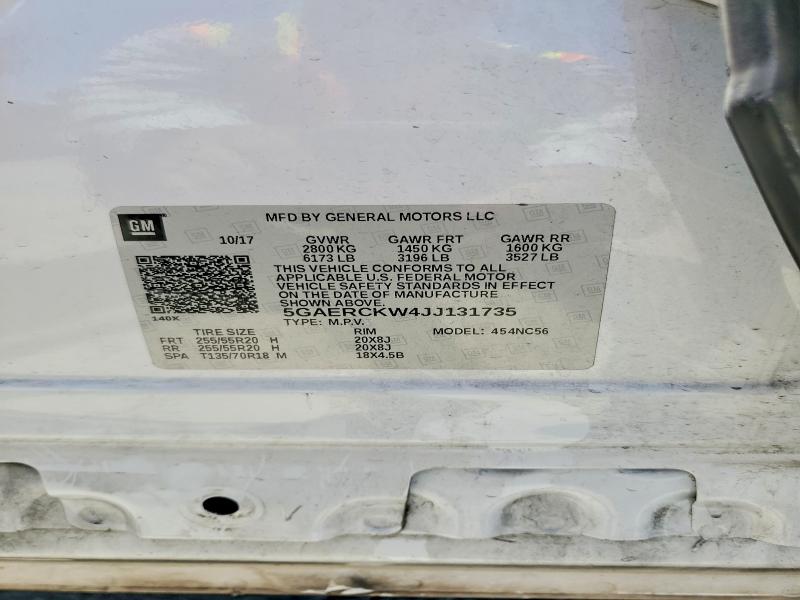 Aukcja sprzedaży 2018 Buick Enclave, vin: 5GAERCKW4JJ131735, numer aukcji: 59735106