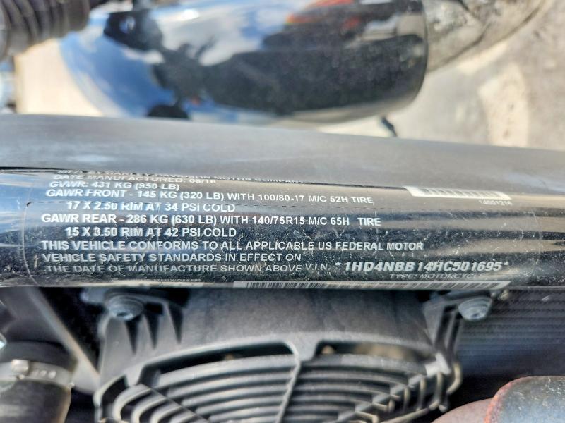 62651356 :رقم المزاد ، 1HD4NBB14HC501695 vin ، 2017 Harley-davidson Xg750 مزاد بيع
