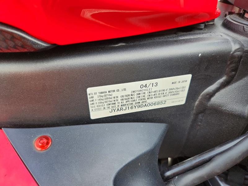 Продажа на аукционе авто 2013 Yamaha Yzfr6, vin: JYARJ16Y9DA006852, номер лота: 60834516