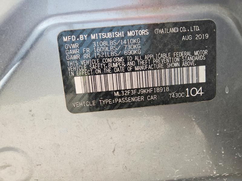 Aukcja sprzedaży 2019 Mitsubishi Mirage, vin: ML32F3FJ9KHF18918, numer aukcji: 60880236