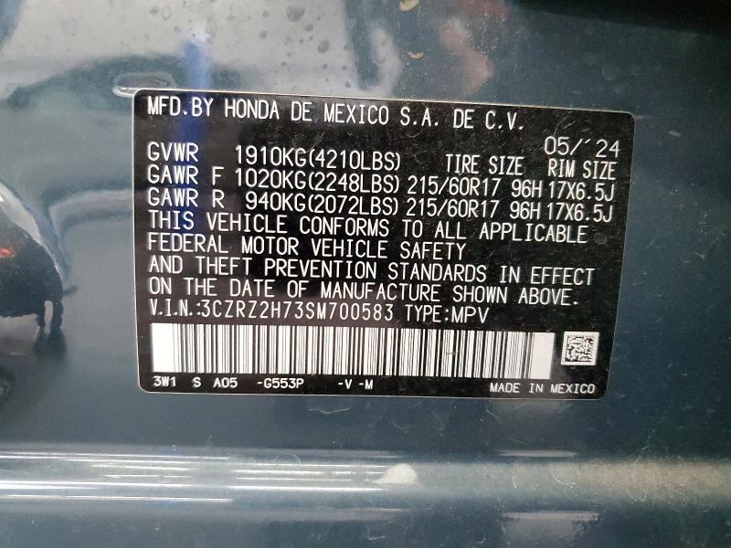 Aukcja sprzedaży 2025 Honda Hr-v, vin: 3CZRZ2H73SM700583, numer aukcji: 61135556