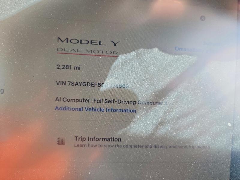 Aukcja sprzedaży 2025 Tesla Model Y, vin: 7SAYGDEF6SA374569, numer aukcji: 59742106