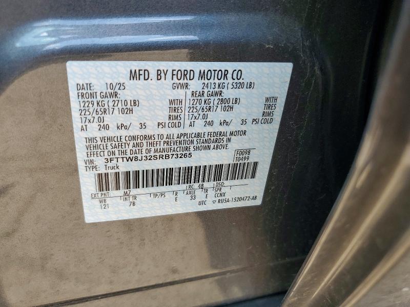 Продажа на аукционе авто 2025 Ford Maverick, vin: 3FTTW8J32SRB73265, номер лота: 59856206