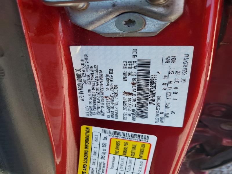 Продаж на аукціоні авто 2014 Ford Fusion, vin: 3FA6P0H9XER289944, номер лоту: 63476566