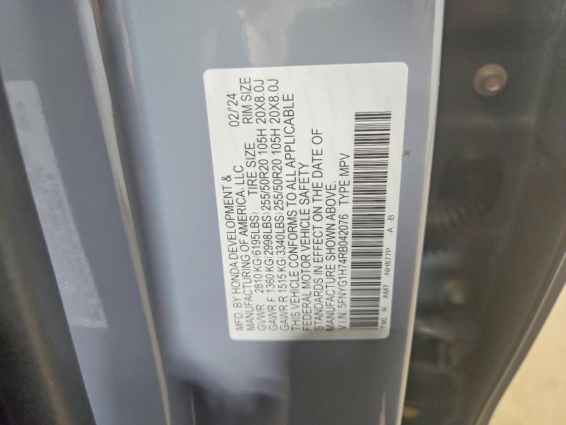 Продаж на аукціоні авто 2024 Honda Pilot, vin: 5FNYG1H74RB042076, номер лоту: 60685936