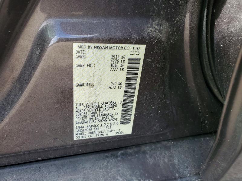 Продажа на аукционе авто 2016 Nissan Altima, vin: 1N4AL3AP4GC127924, номер лота: 60385326