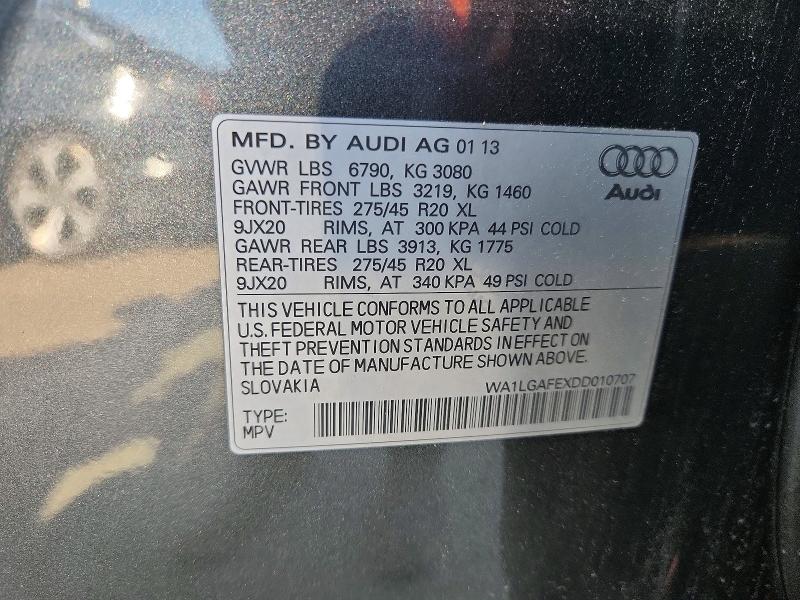 Aukcja sprzedaży 2013 Audi Q7, vin: WA1LGAFEXDD010707, numer aukcji: 61570606