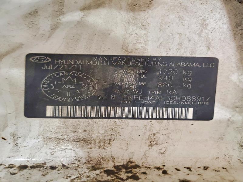 Продаж на аукціоні авто 2012 Hyundai Elantra, vin: 5NPDH4AE3CH088917, номер лоту: 62244976