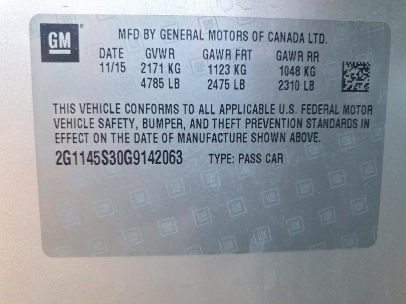Aukcja sprzedaży 2016 Chevrolet Impala, vin: 2G1145S30G9142063, numer aukcji: 61125776