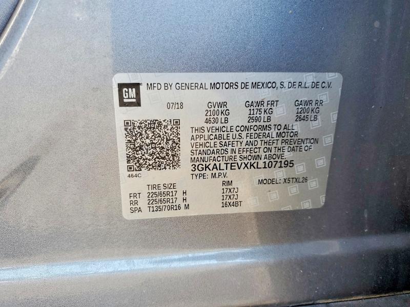 Aukcja sprzedaży 2019 Gmc Terrain, vin: 3GKALTEVXKL107195, numer aukcji: 59947846