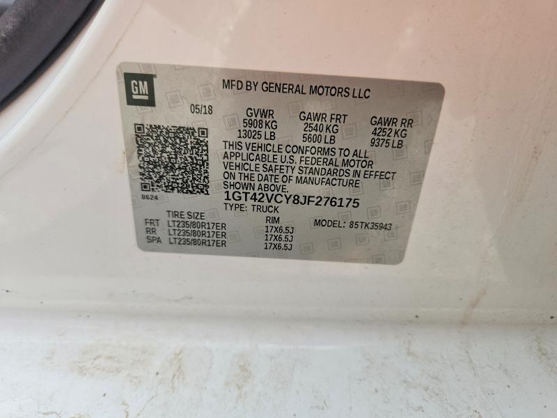 61111016 :رقم المزاد ، 1GT42VCY8JF276175 vin ، 2018 Gmc Sierra مزاد بيع