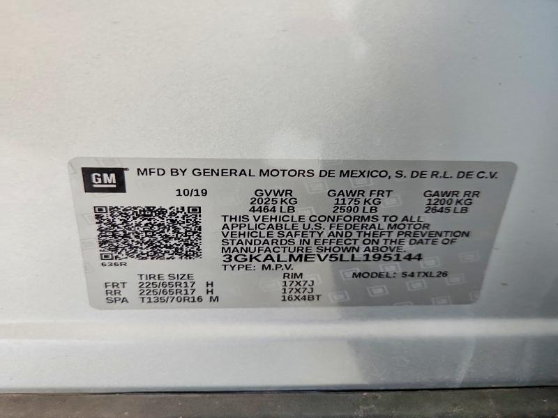 85988045 :رقم المزاد ، 3GKALMEV5LL195144 vin ، 2020 Gmc Terrain مزاد بيع