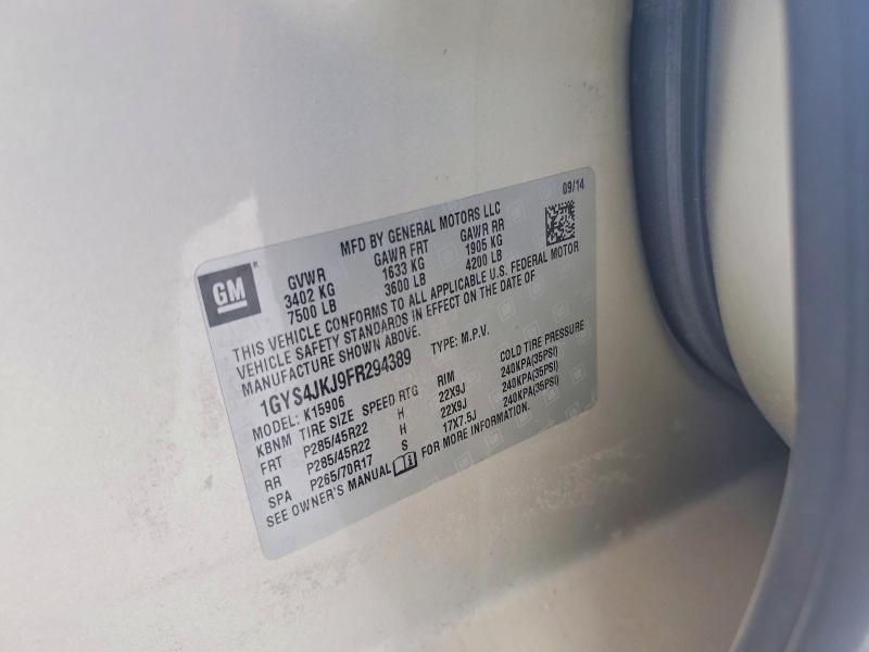 Продажа на аукционе авто 2015 Cadillac Escalade, vin: 1GYS4JKJ9FR294389, номер лота: 59279056