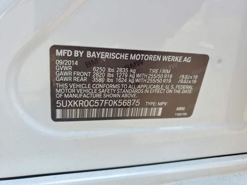 Продаж на аукціоні авто 2015 Bmw X5, vin: 5UXKR0C57F0K56875, номер лоту: 60258766