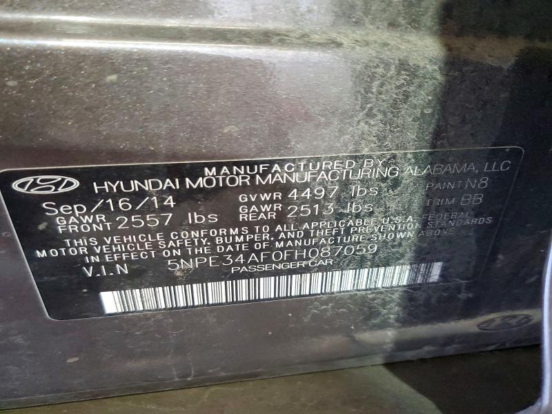 61809106 :رقم المزاد ، 5NPE34AF0FH087059 vin ، 2015 Hyundai Sonata مزاد بيع