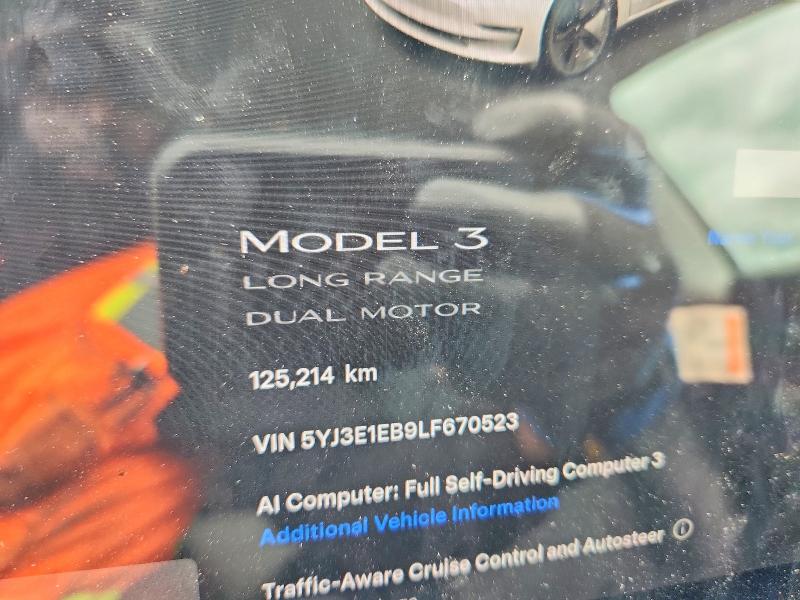 Продажа на аукционе авто 2020 Tesla Model 3, vin: 5YJ3E1EB9LF670523, номер лота: 60790496