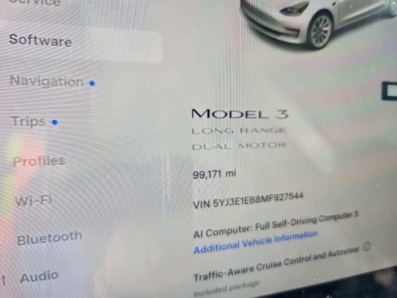 Aukcja sprzedaży 2021 Tesla Model 3, vin: 5YJ3E1EB8MF927544, numer aukcji: 60081446