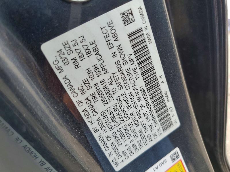 63257946 :رقم المزاد ، 2HKRS3H49RH328981 vin ، 2024 Honda Cr-v مزاد بيع