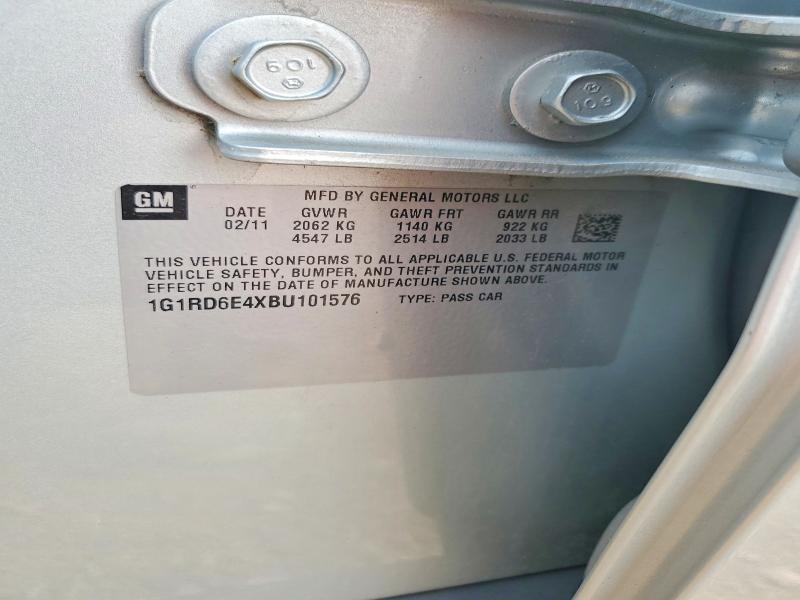 2011 Chevrolet Volt მანქანა იყიდება აუქციონზე, vin: 1G1RD6E4XBU101576, აუქციონის ნომერი: 61785886
