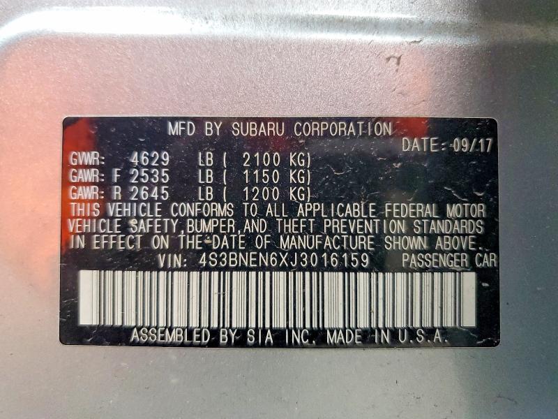 Продаж на аукціоні авто 2018 Subaru Legacy, vin: 4S3BNEN6XJ3016159, номер лоту: 62459636