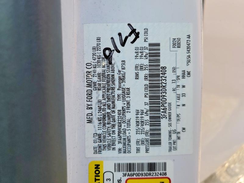 Aukcja sprzedaży 2013 Ford Fusion, vin: 3FA6P0D93DR232408, numer aukcji: 61916926