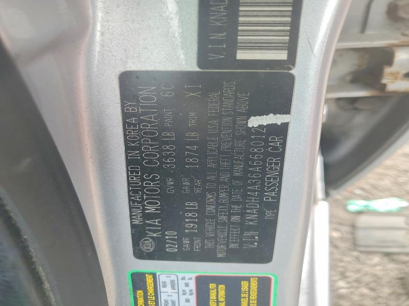 Aukcja sprzedaży 2010 Kia Rio, vin: KNADH4A36A6680122, numer aukcji: 61531576